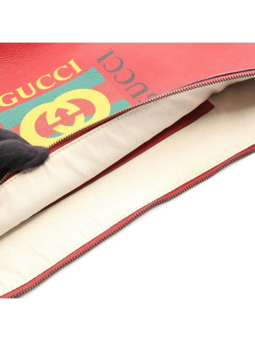 Gucci Shoulder Bag Half Moon Hobo Red Leather B - Picture 8 of 9